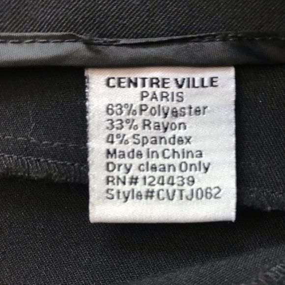 CENTRE VILLE Paris Skirt Fitted Black Zipper Horizontal Accents Size 6 - Picture 5 of 5